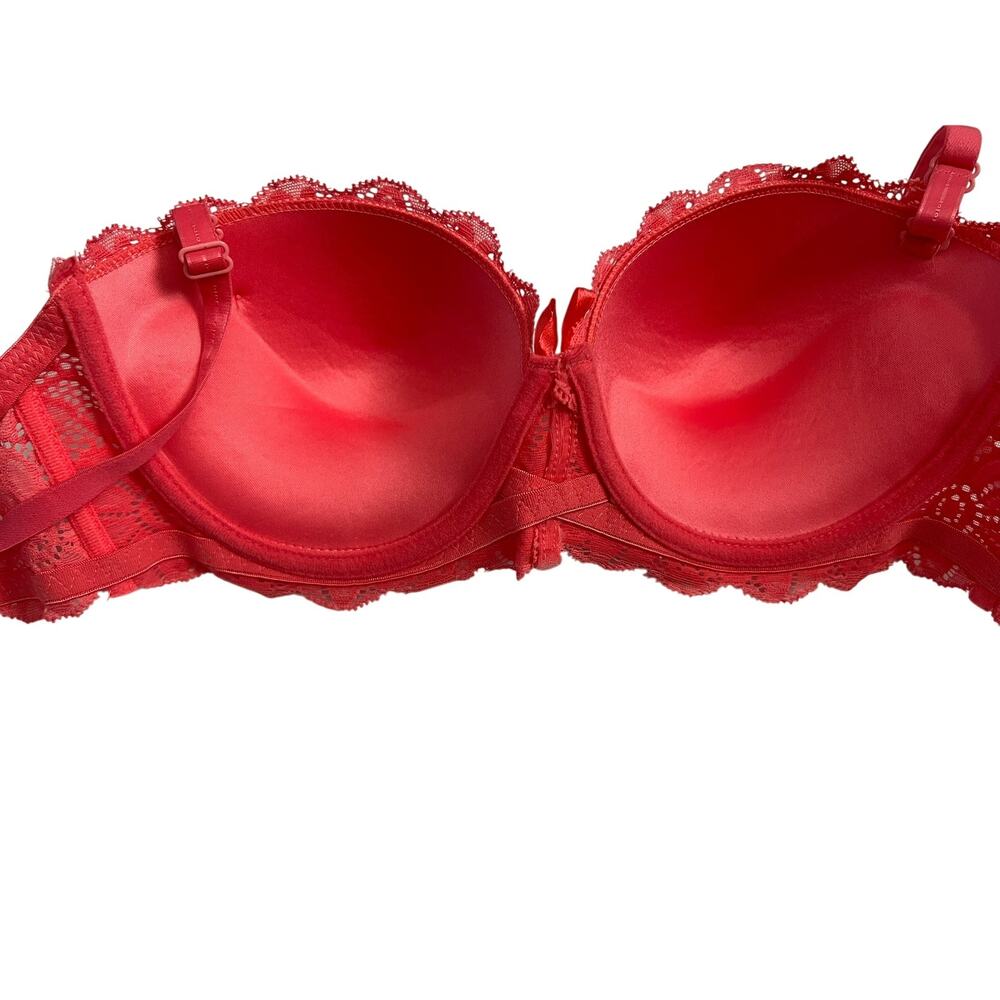 FAYLINA WOMENS LIGHT PUSH UP CORAL LACE BRA SIZE 42C - Picture 4 of 4